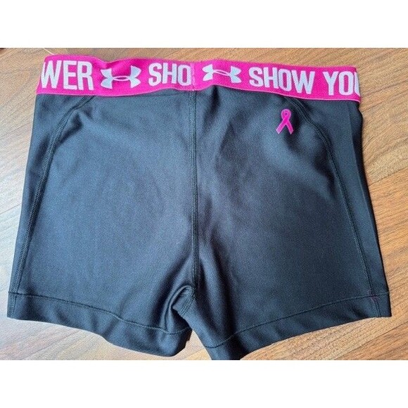 Under Armour Show Your Power in Pink Compression Shorts Womens MED Breast Cancer - Picture 8 of 12